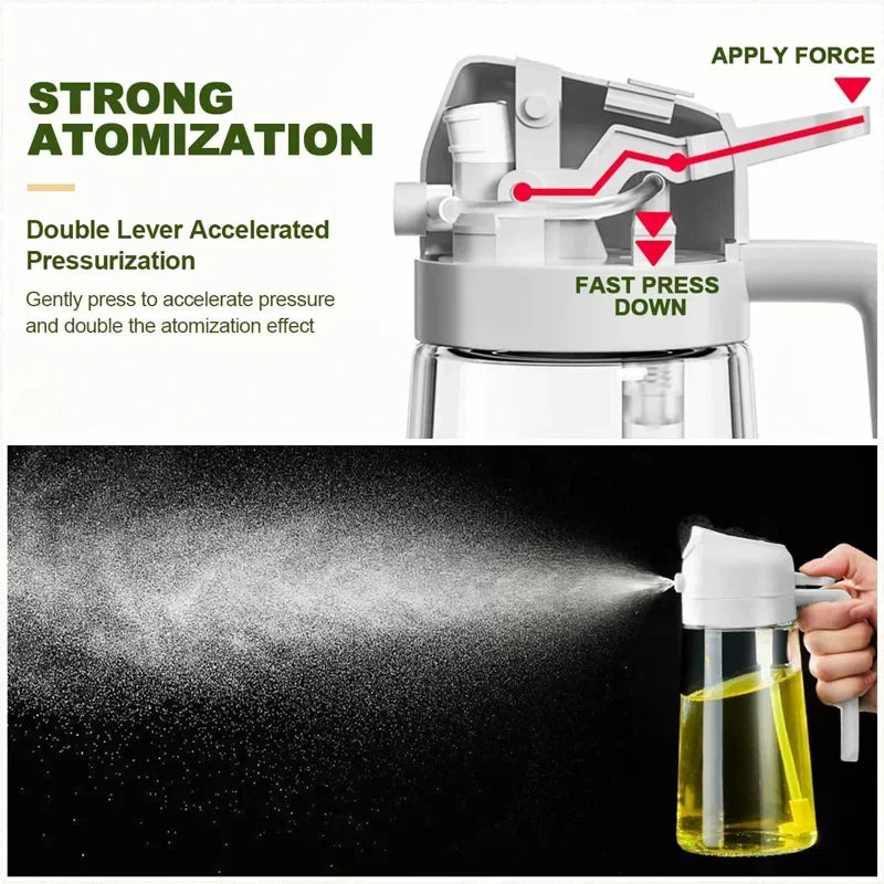 2 in 1 oil spray glass bottle