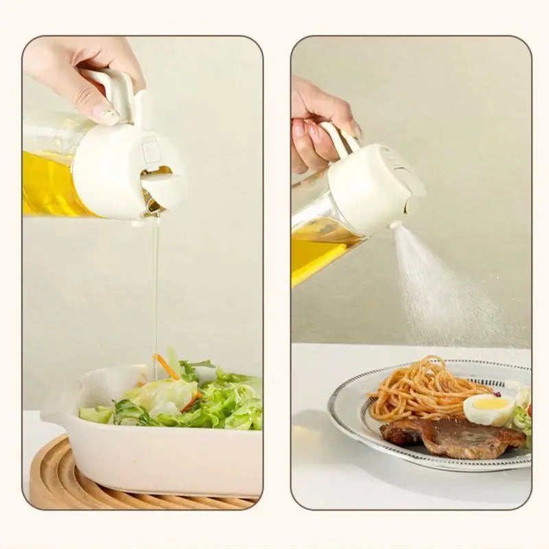 2 in 1 oil spray glass bottle