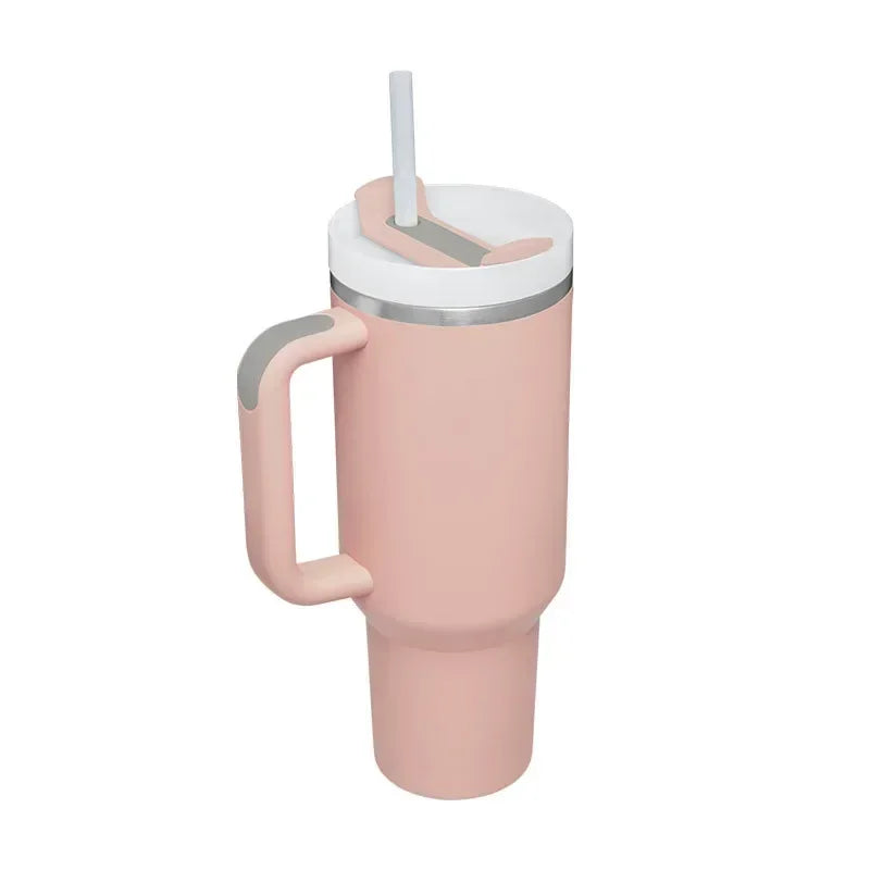 Insulated Tumbler Cup Thermal Mug for with Handle Straw Stainless Steel