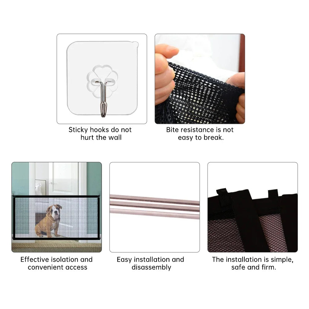 portable dog isolation gate with net folding
