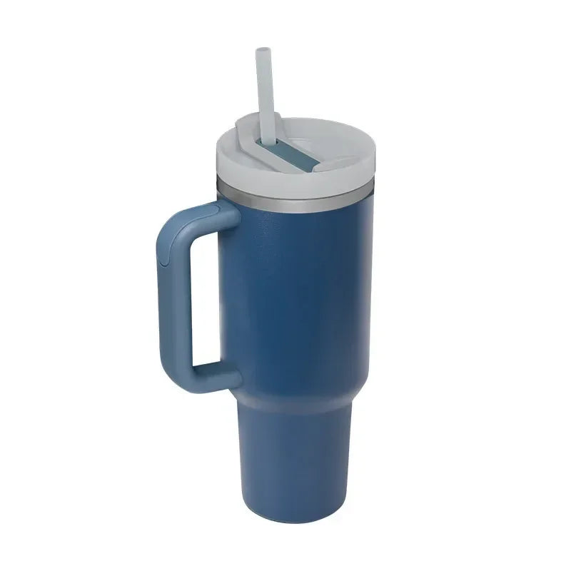 Insulated Tumbler Cup Thermal Mug for with Handle Straw Stainless Steel