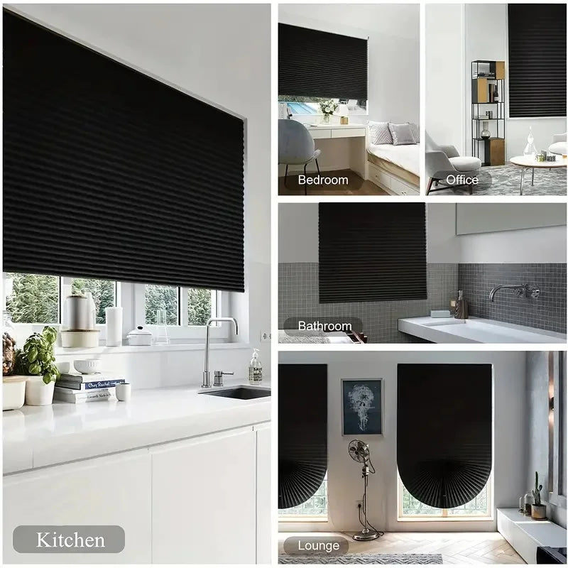 Self-Adhesive Pleated Blackout Curtain