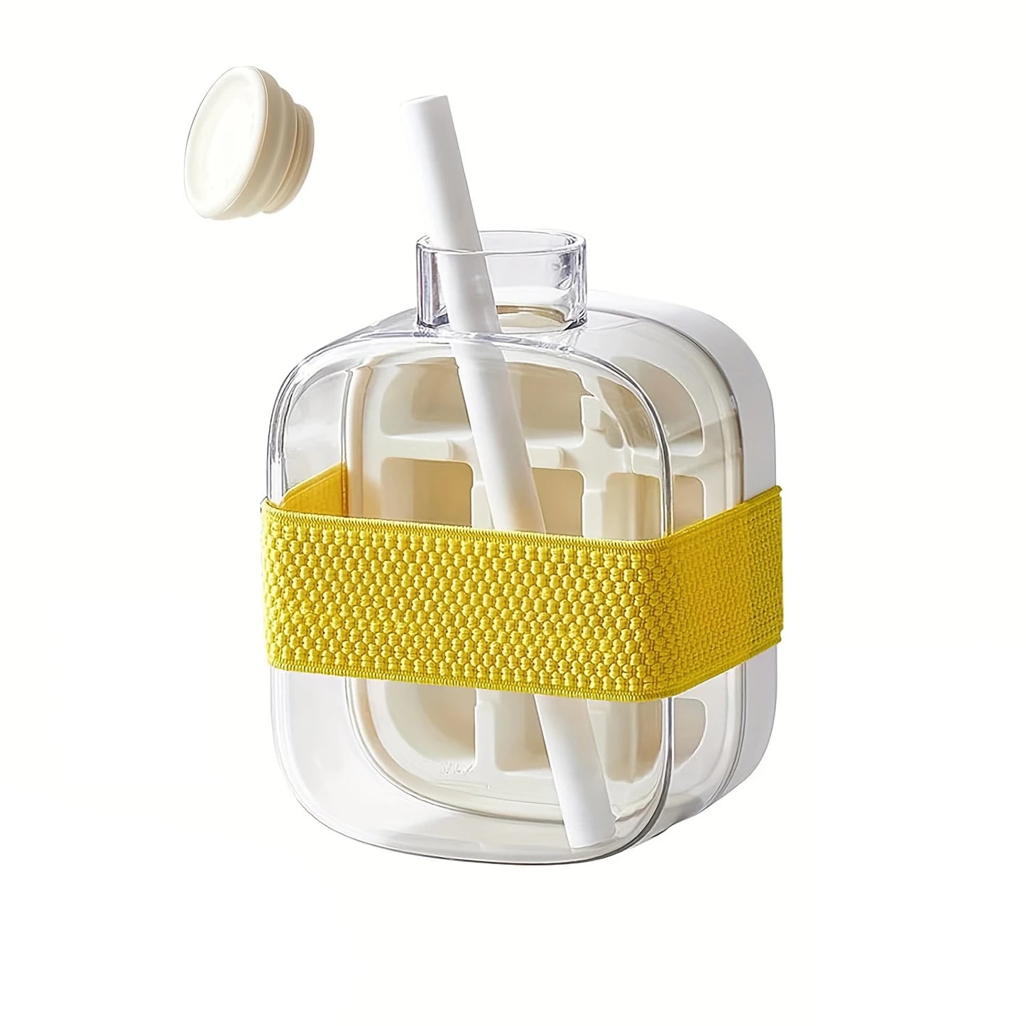 Silicone One-click Ice Mold Bottle Cooler Cup with Straw