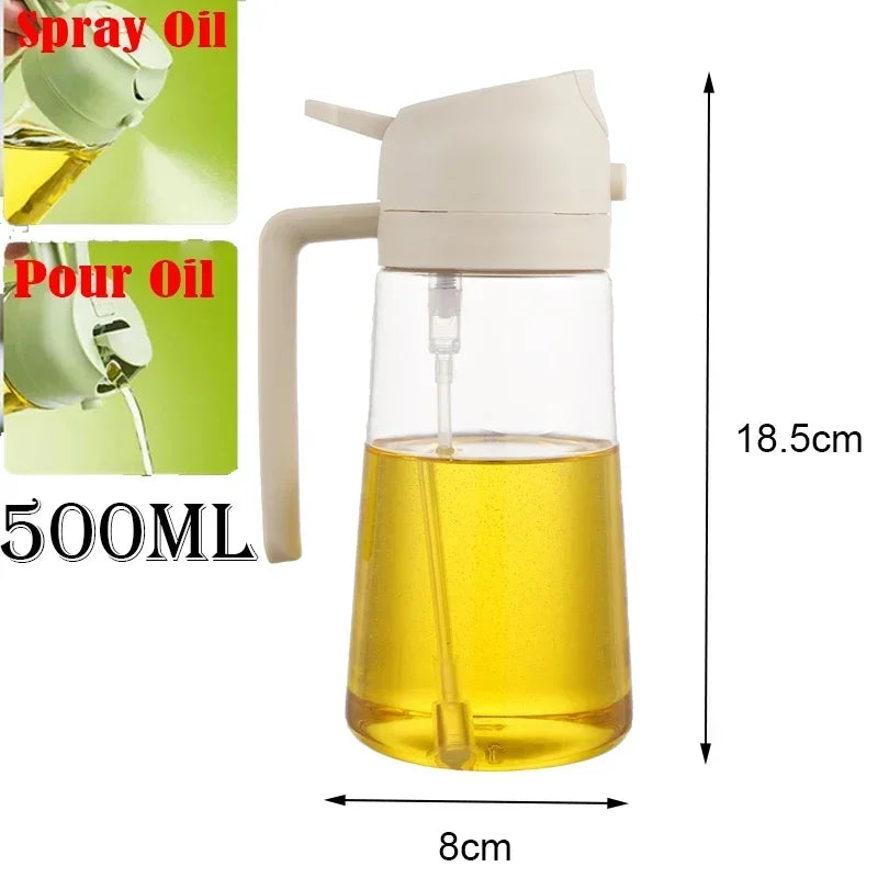 2 in 1 oil spray glass bottle