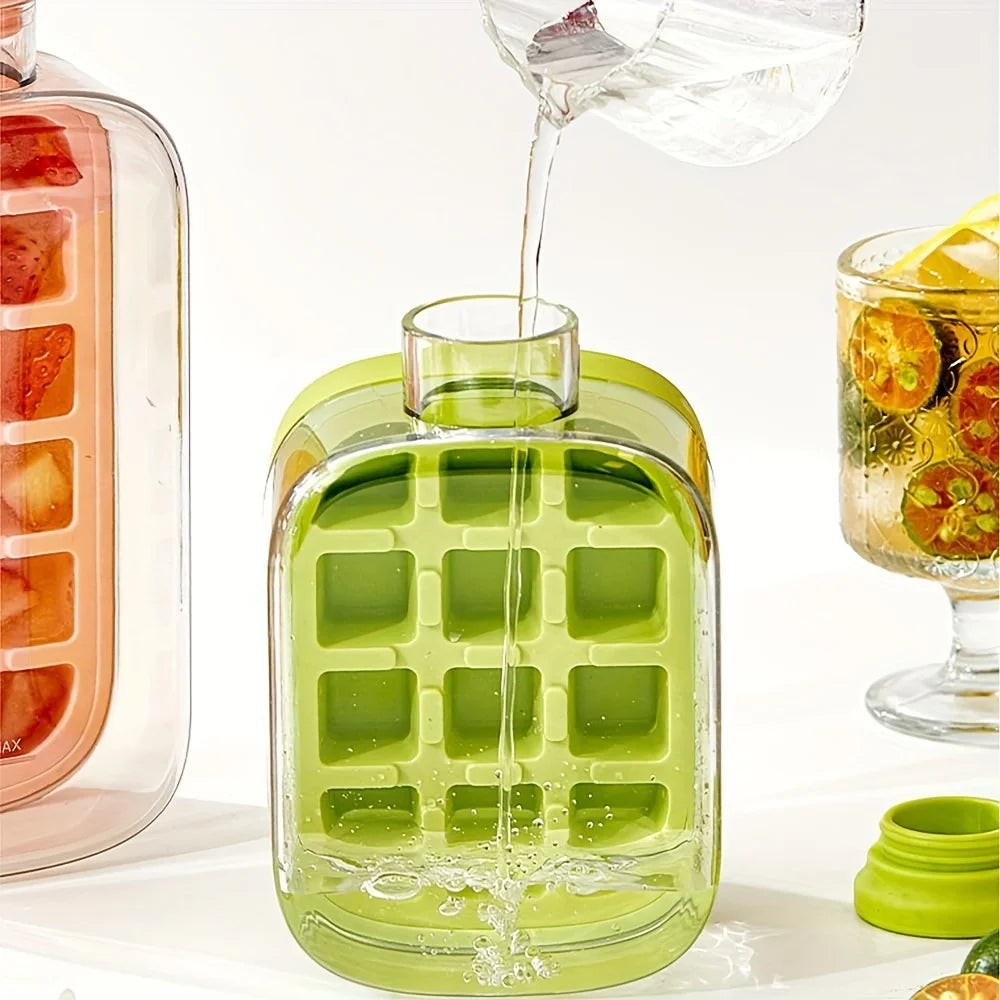 Silicone One-click Ice Mold Bottle Cooler Cup with Straw