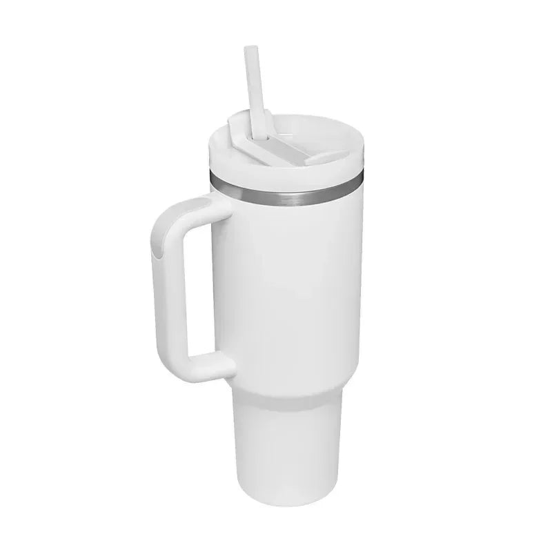 Insulated Tumbler Cup Thermal Mug for with Handle Straw Stainless Steel