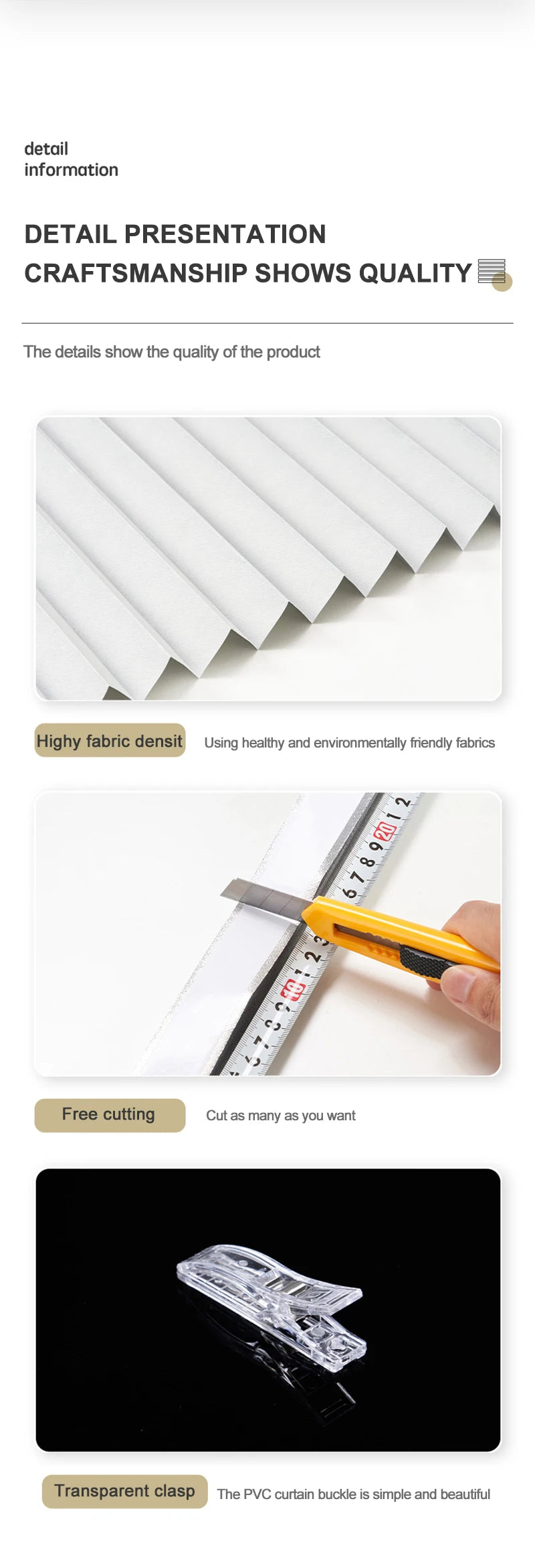 Self-Adhesive Pleated Blackout Curtain