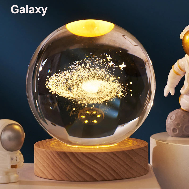 LED Night Light Milky Way Galaxy Solar System Crystal Ball