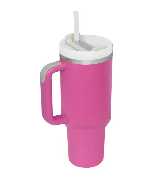 Insulated Tumbler Cup Thermal Mug for with Handle Straw Stainless Steel