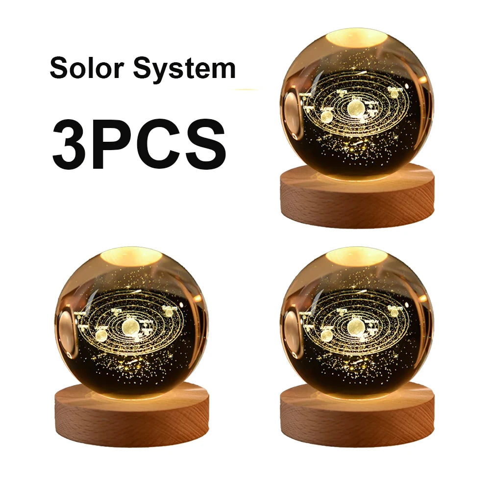 LED Night Light Milky Way Galaxy Solar System Crystal Ball