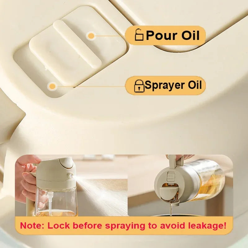 2 in 1 oil spray glass bottle