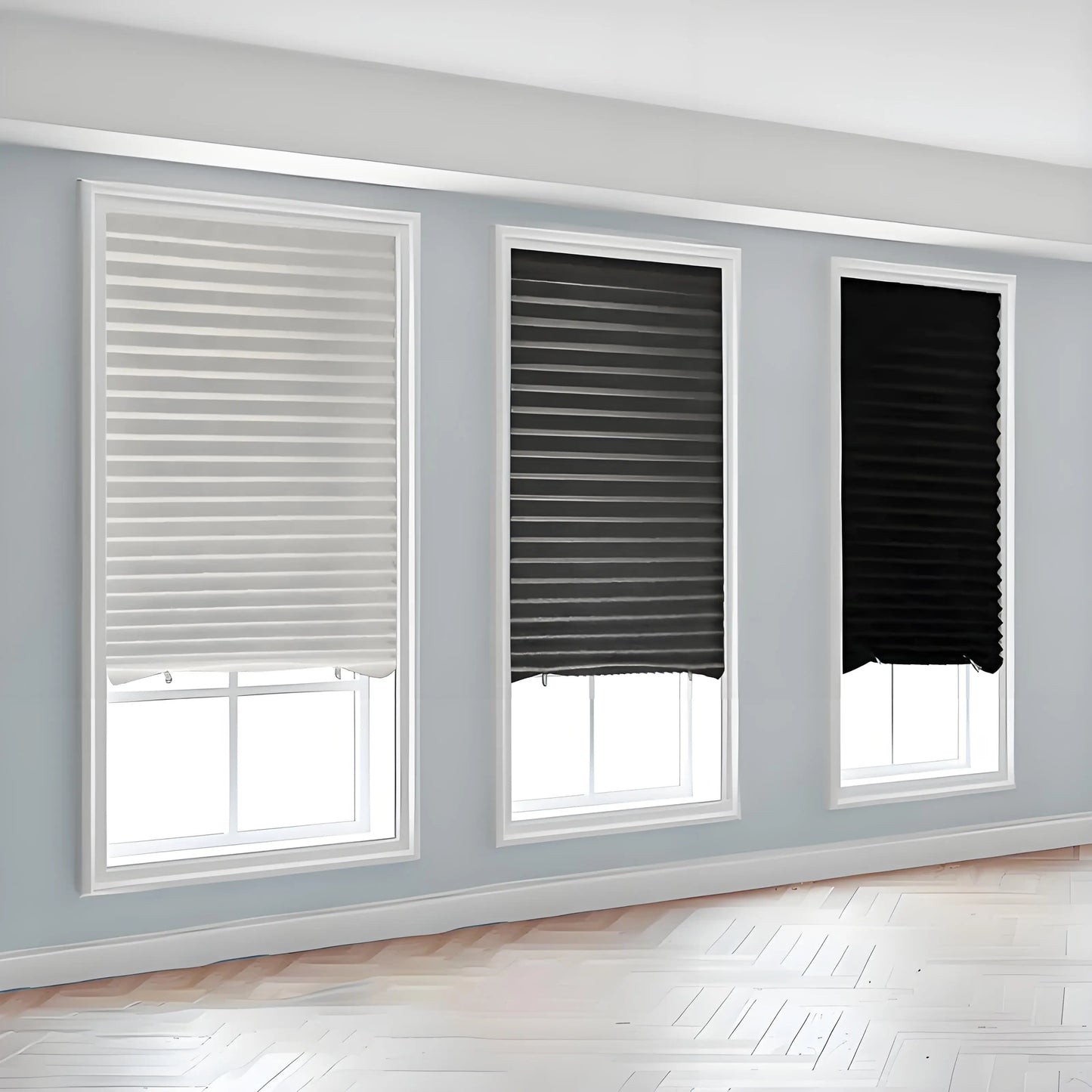 Self-Adhesive Pleated Blackout Curtain