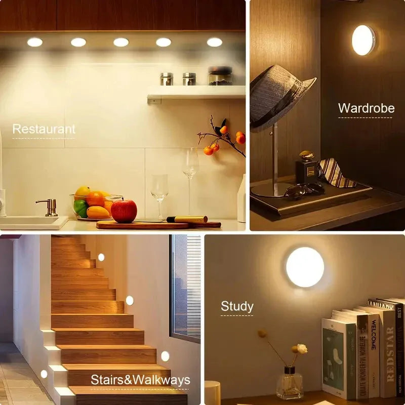 3PCS LED Motion Sensor Light Night Light USB rechargable