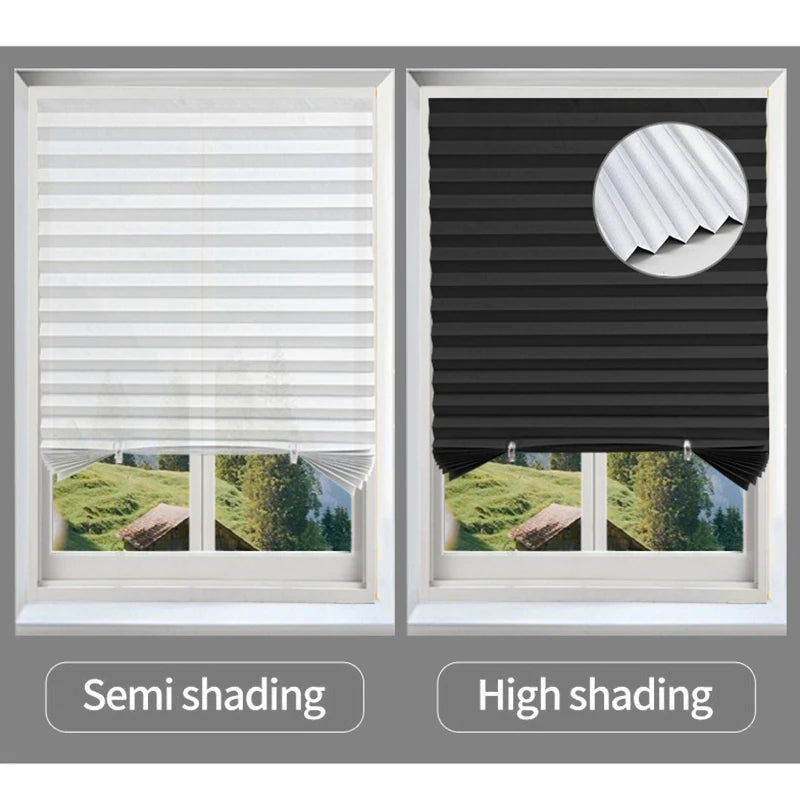 Self-Adhesive Pleated Blackout Curtain