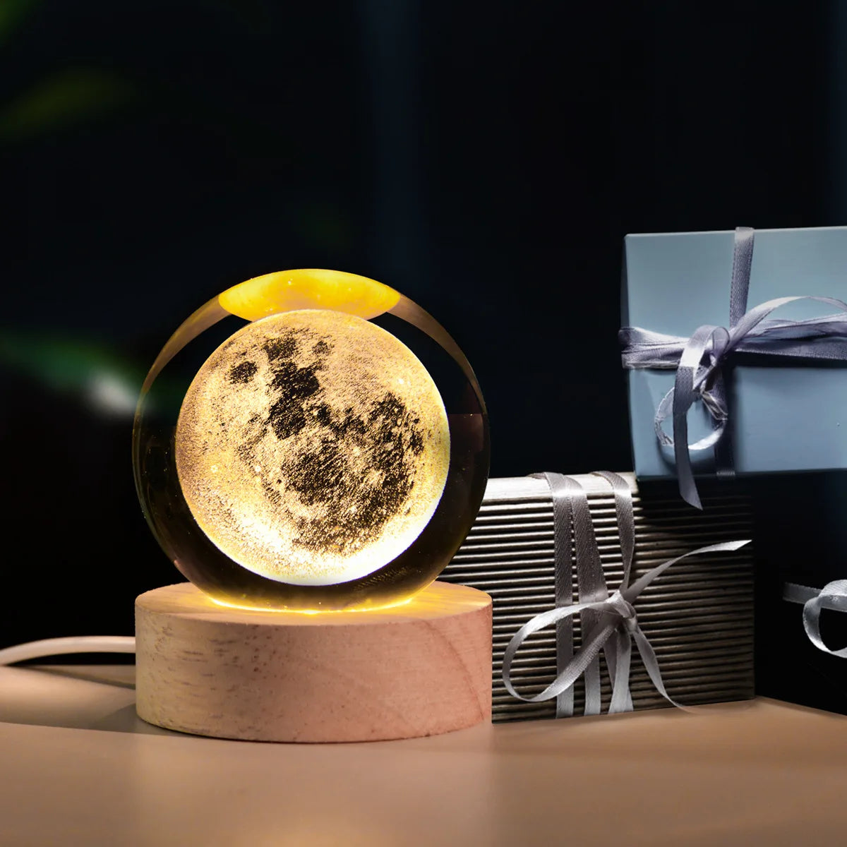 LED Night Light Milky Way Galaxy Solar System Crystal Ball