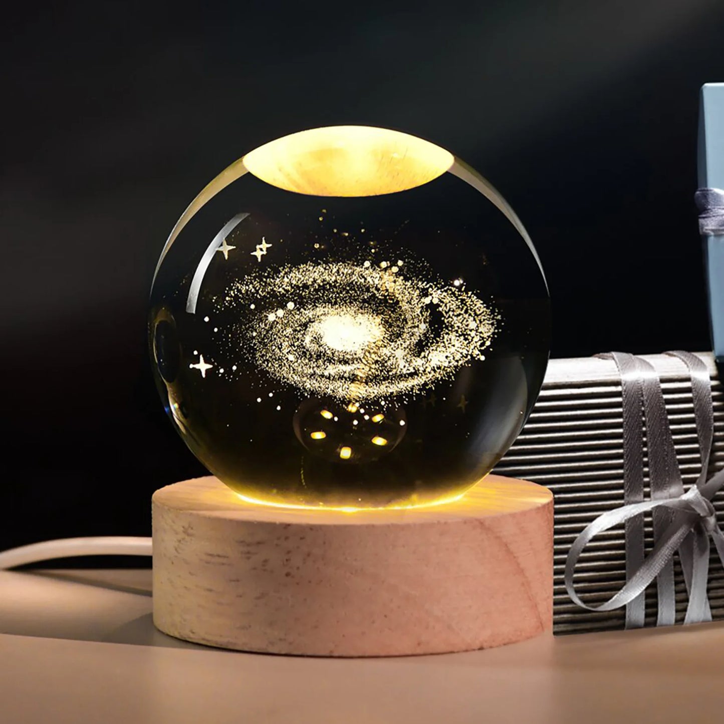 LED Night Light Milky Way Galaxy Solar System Crystal Ball