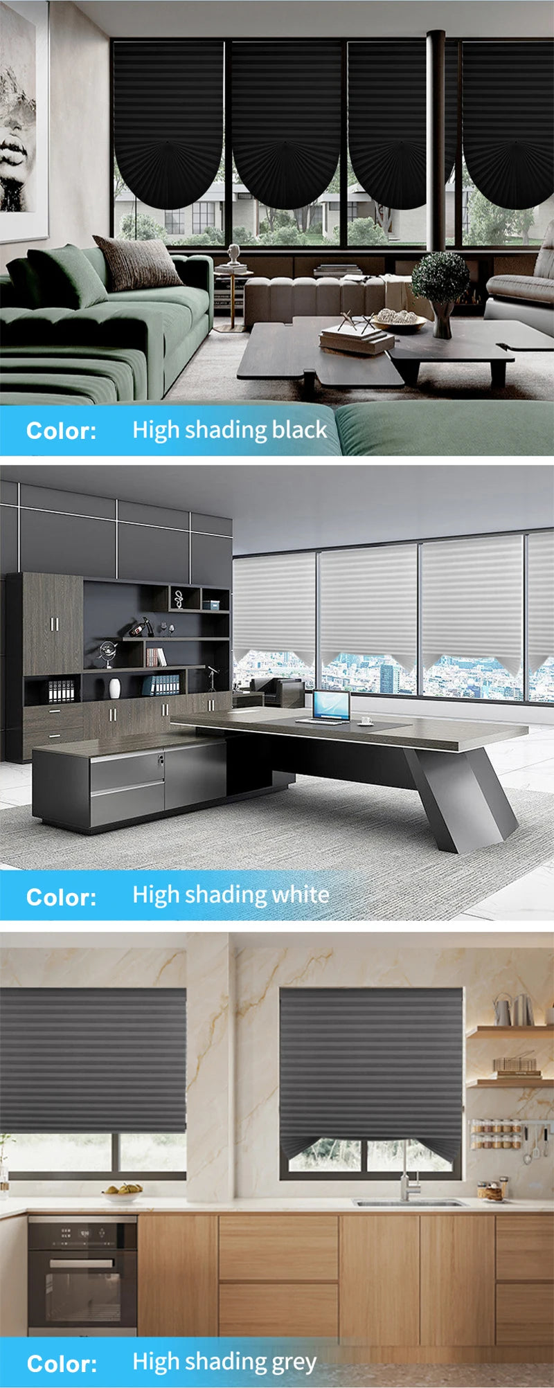 Self-Adhesive Pleated Blackout Curtain