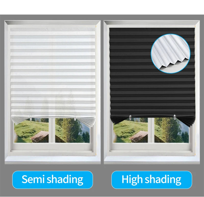 Self-Adhesive Pleated Blackout Curtain