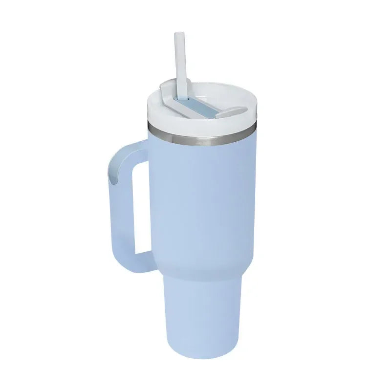 Insulated Tumbler Cup Thermal Mug for with Handle Straw Stainless Steel