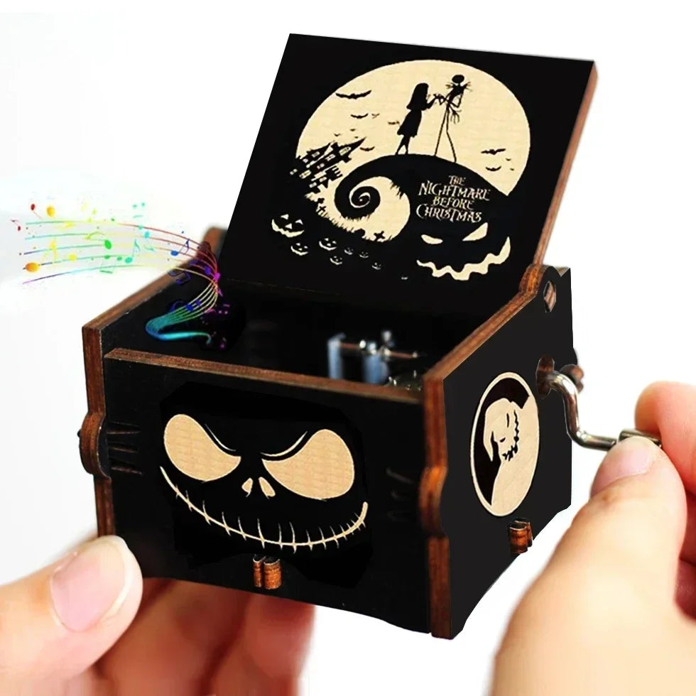 Wooden halloween Music Box Hand Crank