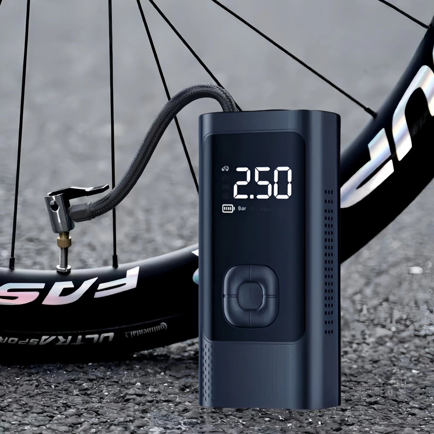 Inflatable Pump Portable Handheld 2 power supply modes and 4 preset air pressures Digital Display Car Motorcycle Tire