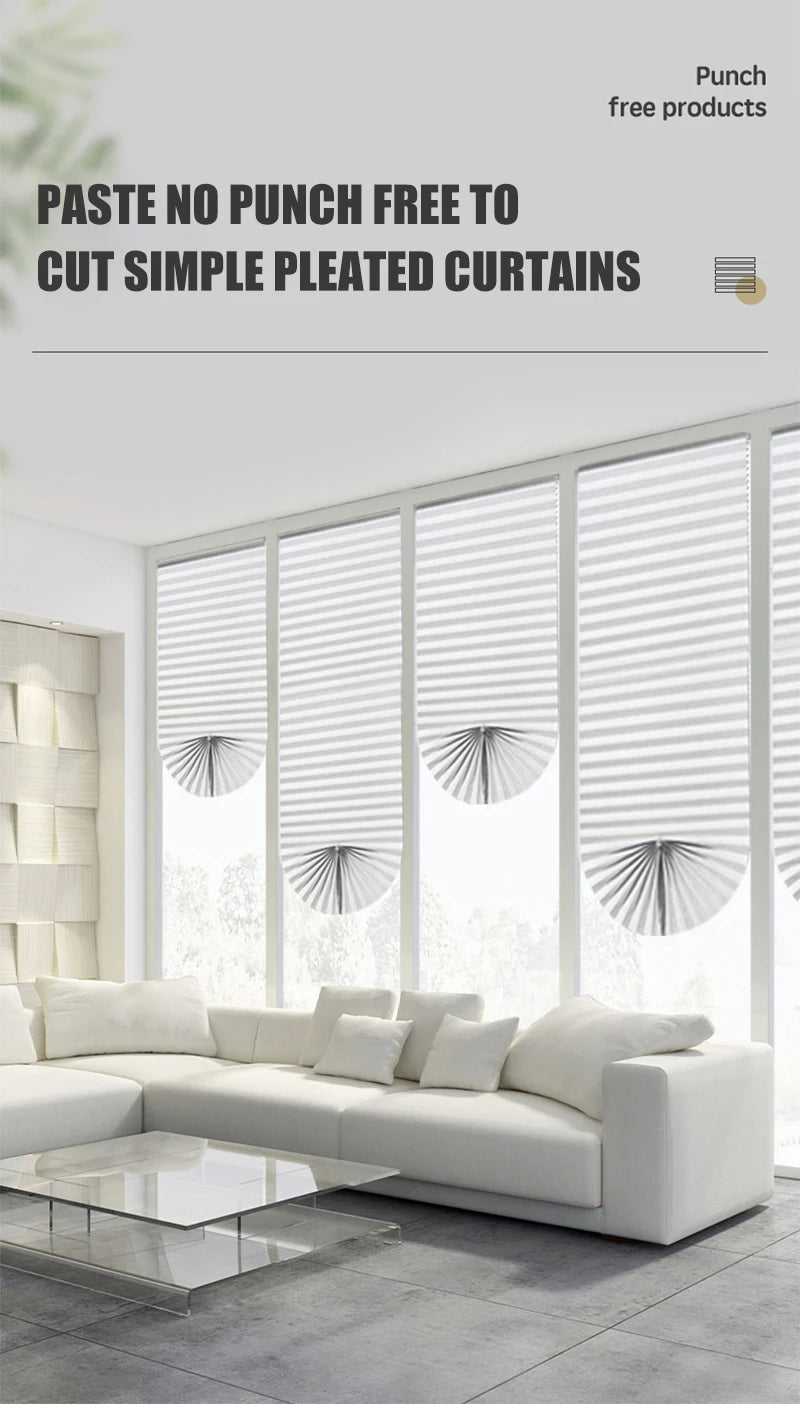 Self-Adhesive Pleated Blackout Curtain