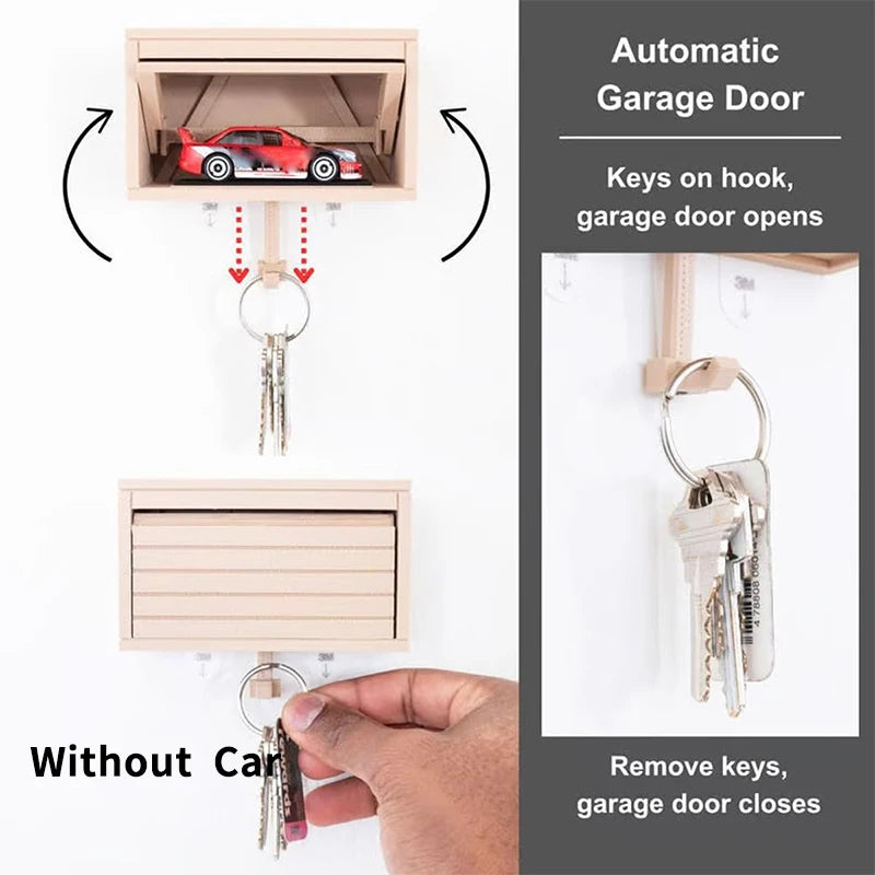 Car Garage Key Holder With Opening Door