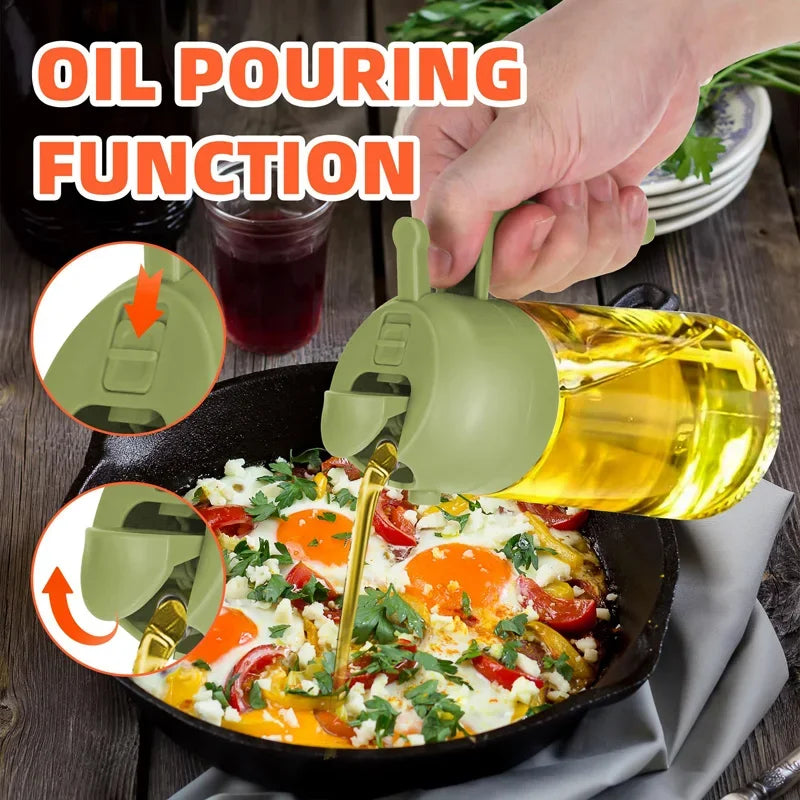 2 in 1 oil spray glass bottle