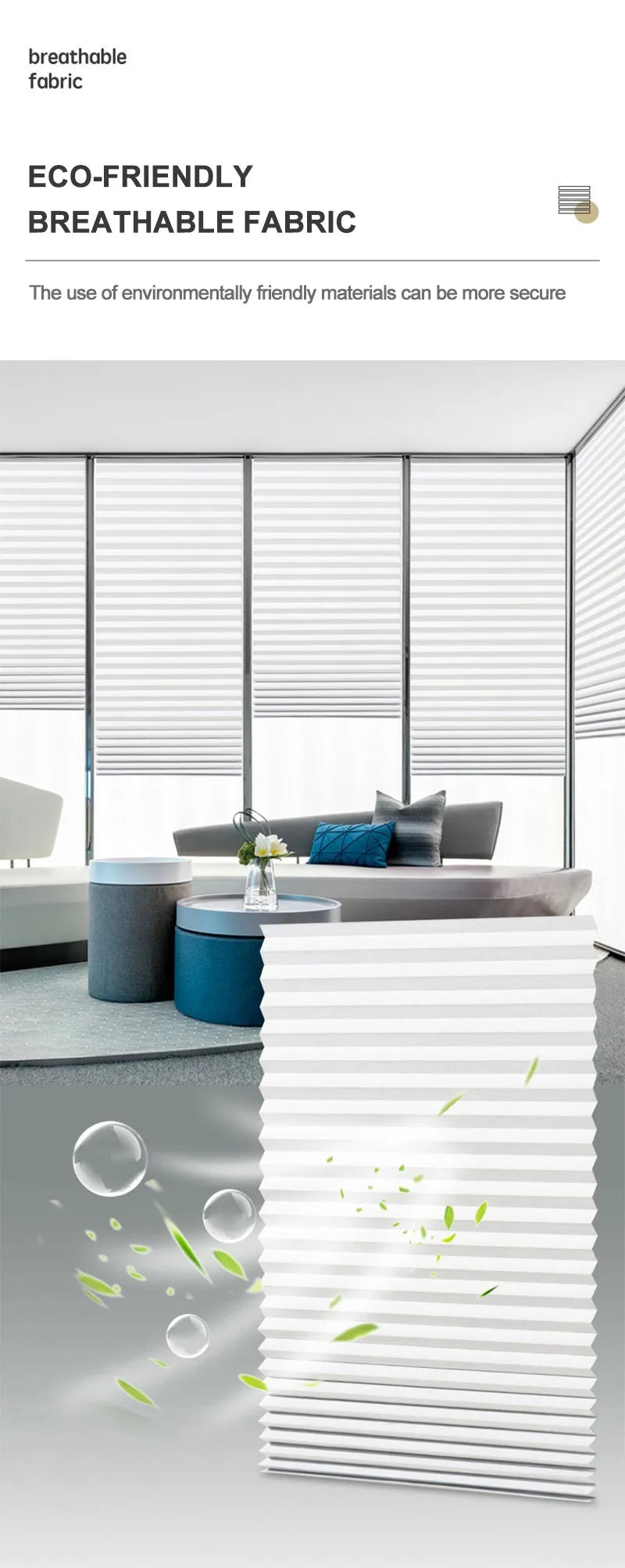 Self-Adhesive Pleated Blackout Curtain