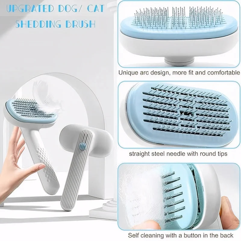 self cleaning pet hair removal comb