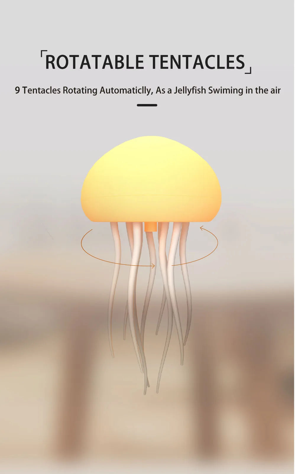 Cartoon Jellyfish Night Light Cute Jellyfish voice control Night Lamp