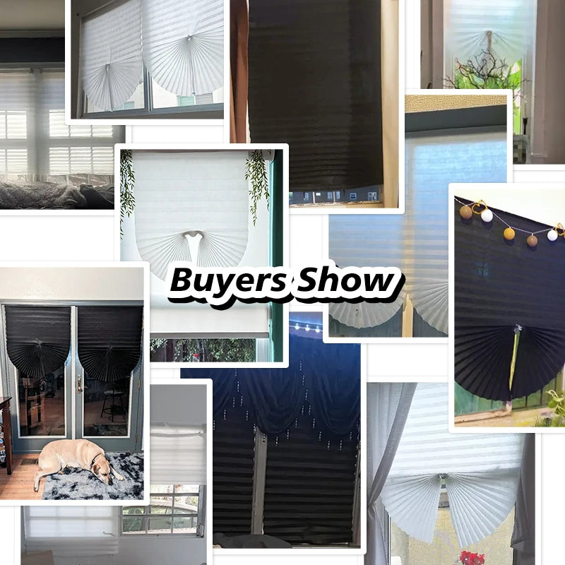 Self-Adhesive Pleated Blackout Curtain