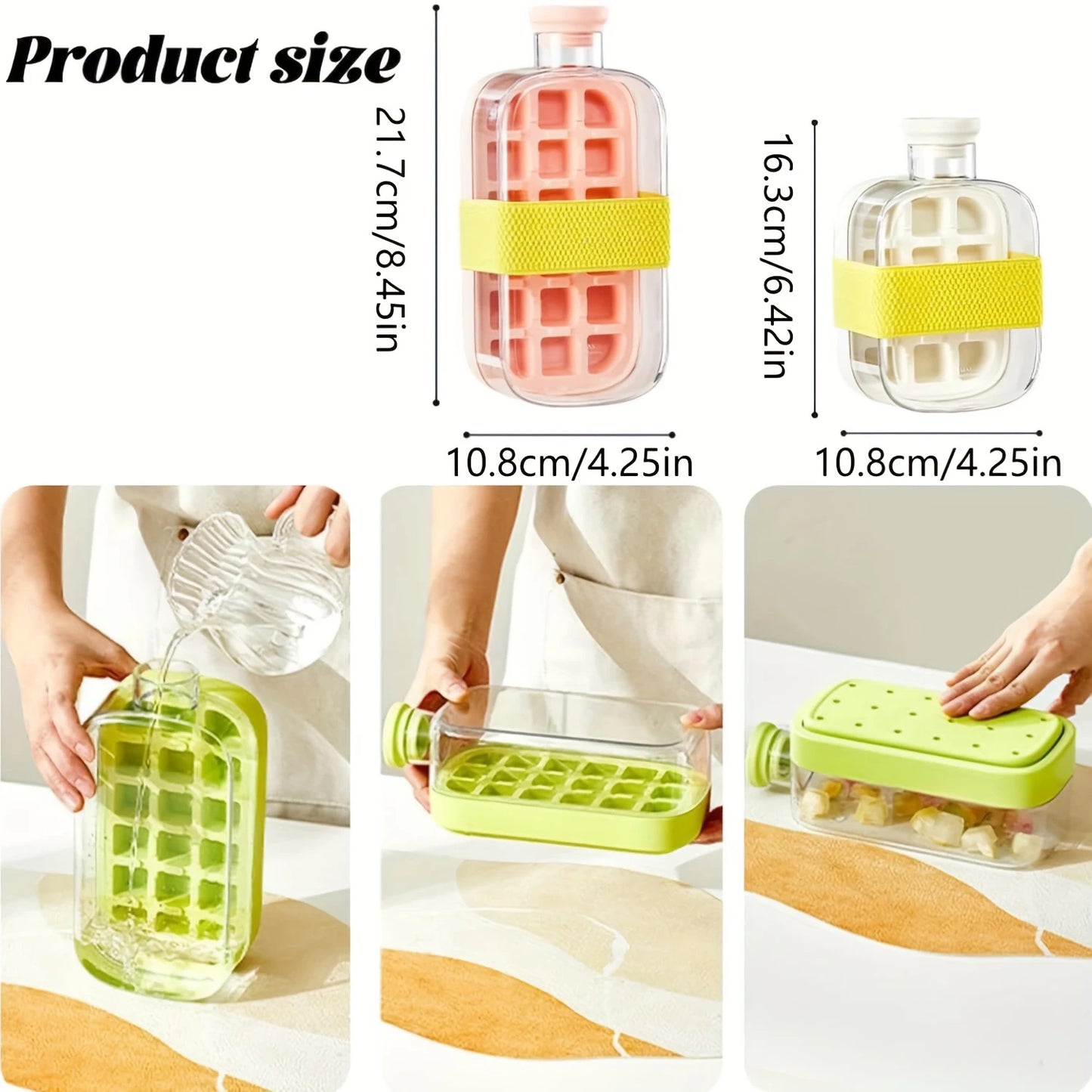 Silicone One-click Ice Mold Bottle Cooler Cup with Straw