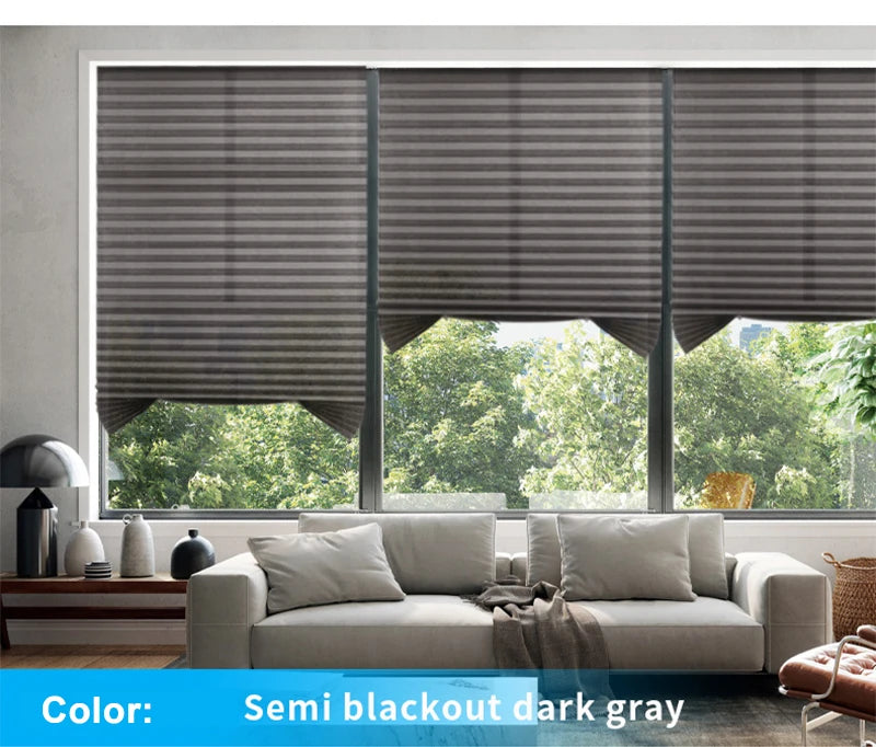 Self-Adhesive Pleated Blackout Curtain