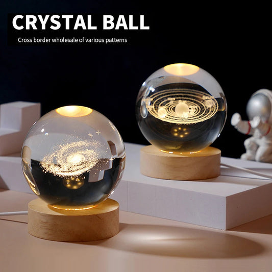 LED Night Light Milky Way Galaxy Solar System Crystal Ball