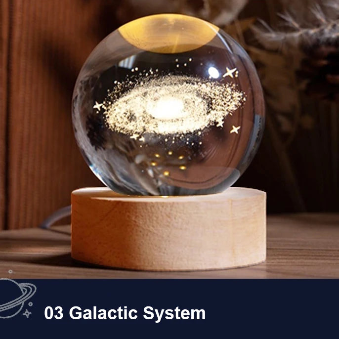 LED Night Light Milky Way Galaxy Solar System Crystal Ball
