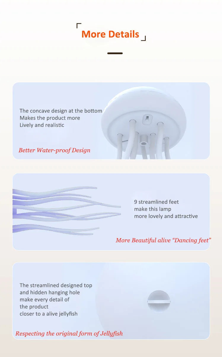 Cartoon Jellyfish Night Light Cute Jellyfish voice control Night Lamp