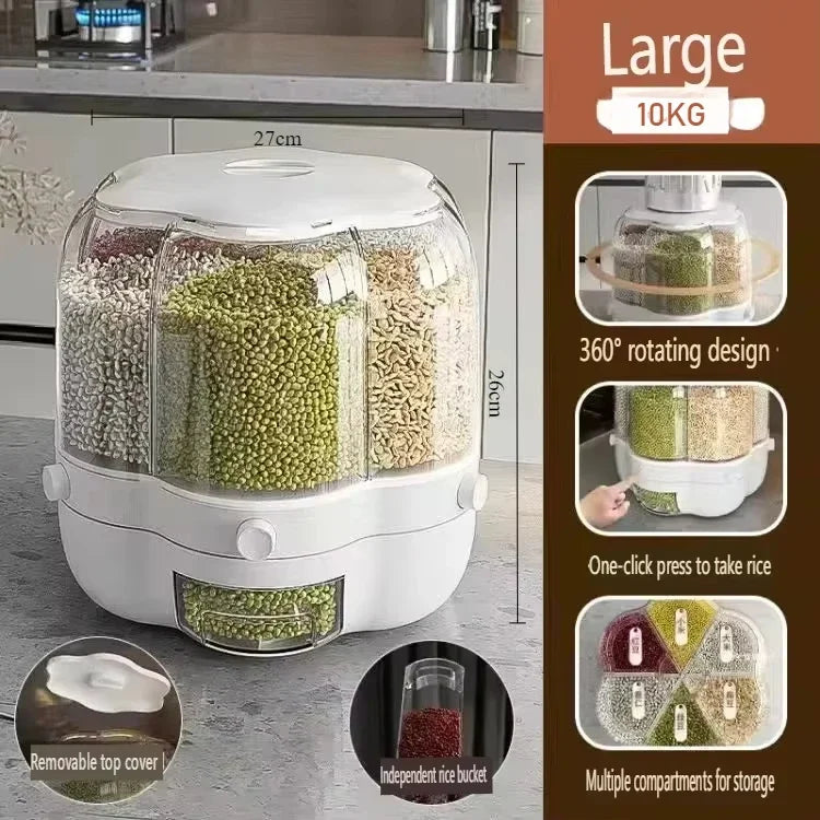 360° Rotating Cereal Dispenser Container