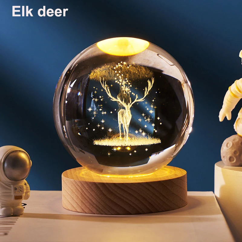 LED Night Light Milky Way Galaxy Solar System Crystal Ball