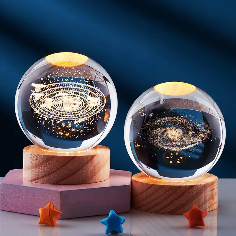 LED Night Light Milky Way Galaxy Solar System Crystal Ball