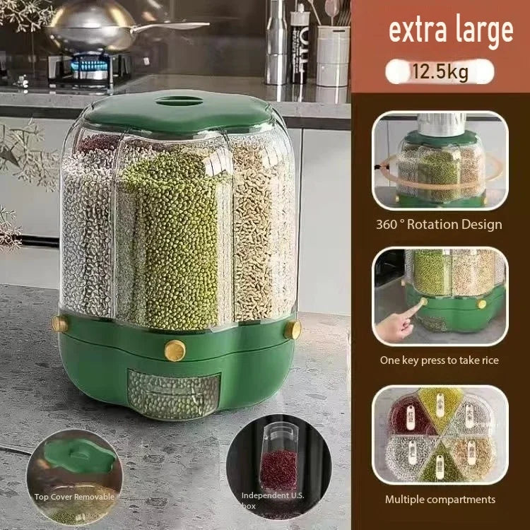 360° Rotating Cereal Dispenser Container