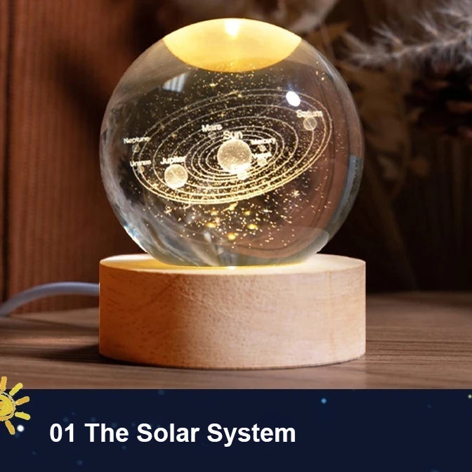 LED Night Light Milky Way Galaxy Solar System Crystal Ball