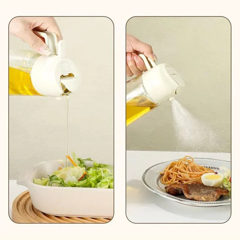 2 in 1 oil spray glass bottle