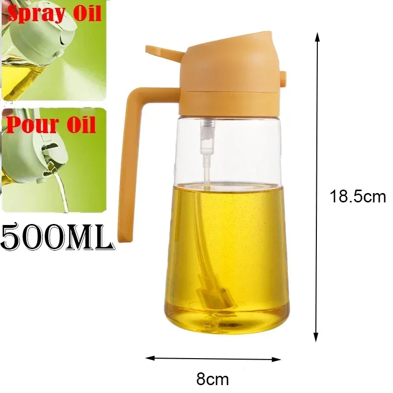 2 in 1 oil spray glass bottle