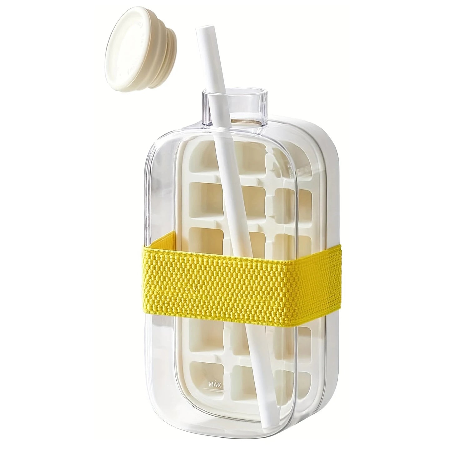 Silicone One-click Ice Mold Bottle Cooler Cup with Straw