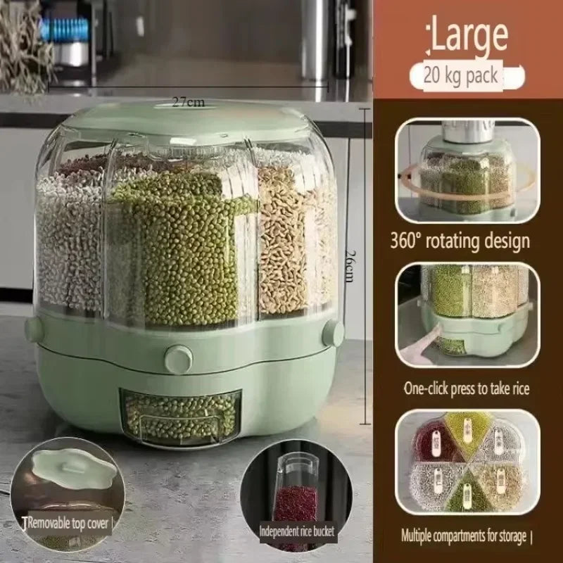 360° Rotating Cereal Dispenser Container