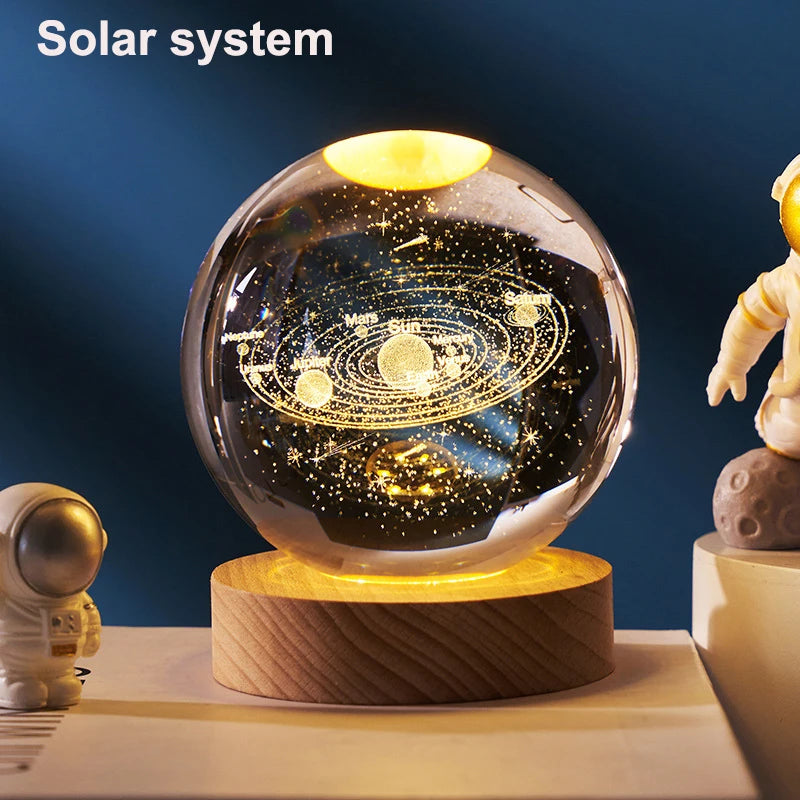 LED Night Light Milky Way Galaxy Solar System Crystal Ball