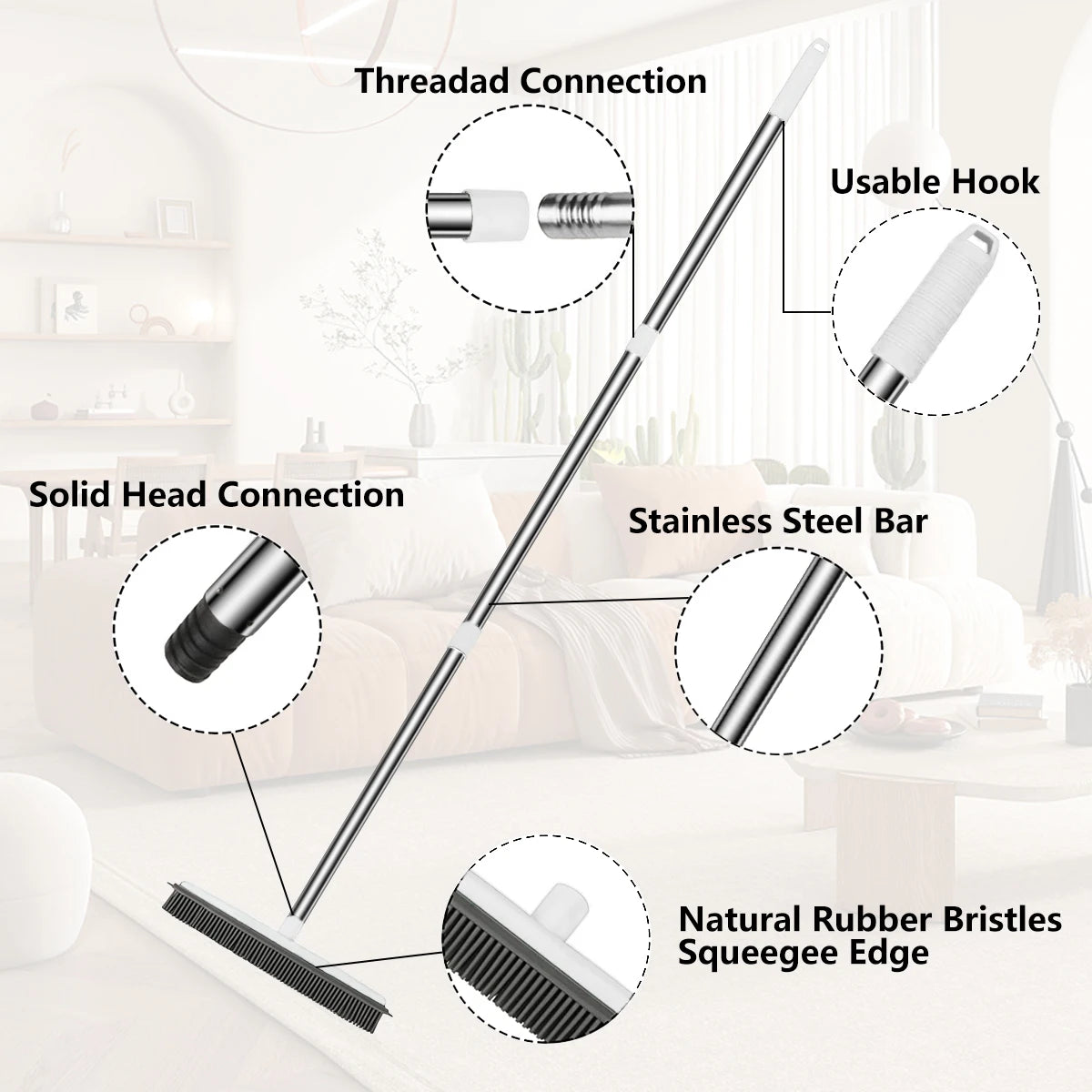silicon hair removing broom for carpets