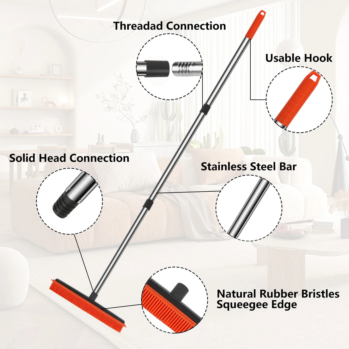 silicon hair removing broom for carpets