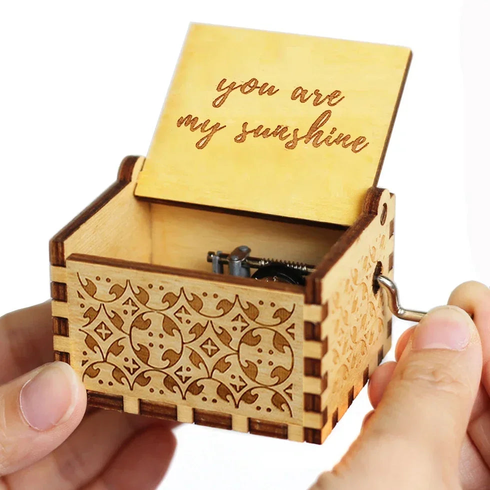 Wooden halloween Music Box Hand Crank